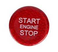 Gorgeri Cubierta de botón de parada de inicio Botón de arranque de encendido de fibra de carbono cubierta de ajuste para A udi A3 C6 S6 S7 (Rojo)