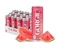 GORGIE Bebidas energéticas naturales sin azúcar, sabor sandía espumosa aplastante (paquete de 12) - Bebida energética saludable - Reemplazo natural del café con cafeína y biotina de té verde, 150 mg