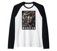 Gorgona Medusa Diosa Serpiente Mitología Griega Medusa Camiseta Manga Raglan