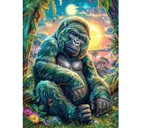 Gorila del bosque Puzzle 1000 Piezas Cartón Grueso Para Principiantes Cuentos de hadas de animales salvajes fantásticos Agilidad Mental Vacaciones Verano Garantía Reposición Piezas Regalo Ideal 1000 P