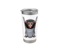 Gorila divertido en un portabebés. Amante de los animales Vaso térmico de acero inoxidable de doble pared