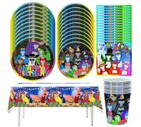 Gorila Vajilla de Cumpleaños, PyrrlicToy 51Pcs Vajilla de Fiesta de Gorila, Plato, Taza, Servilleta, Mantel, Gorila Decoración Fiesta, 10 Invitados