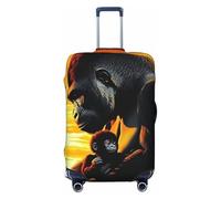 Gorilas and Landscapes - Funda elástica para equipaje de viaje, protector de maleta, antiarañazos, estampado, Black, M