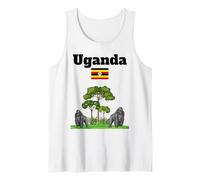 Gorilas de montaña de recuerdo de Uganda en la selva bandera de Uganda Camiseta sin Mangas