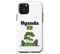 Gorilas de montaña de recuerdo de Uganda en la selva bandera de Uganda Carcasa para iPhone 11 Pro