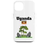 Gorilas de montaña de recuerdo de Uganda en la selva bandera de Uganda Carcasa para iPhone 13