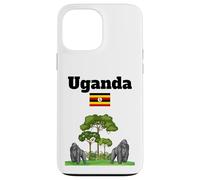 Gorilas de montaña de recuerdo de Uganda en la selva bandera de Uganda Carcasa para iPhone 13 Pro Max