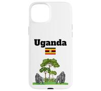 Gorilas de montaña de recuerdo de Uganda en la selva bandera de Uganda Carcasa para iPhone 15 Plus