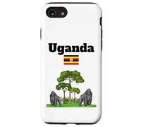 Gorilas de montaña de recuerdo de Uganda en la selva bandera de Uganda Carcasa para iPhone SE (2020) / 7 / 8