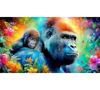 gorilas Puzzle Imposible,desafío for Adults Entretenimiento Creativo 1000 Piezas Obra de Arte de Juego de para Adultos, Regalos a Partir de 14 Años 75x50cm/1000pcs