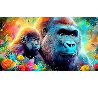 gorilas Puzzles Imposible,desafío para Adultos Entretenimiento Creativo 1000 Piezas Obra de Arte de Juego de para Adultos y Niños a Partir de 12 Años 38x26cm/1000pcs