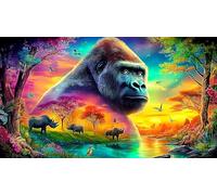 gorilas Rompecabezas Imposible,desafío para Adultos Juego Educativo 1000 Piezas Obra de Arte de Juego de para Adultos, Regalos a Partir de 14 Añosgorilas38x52cm/1000pcs