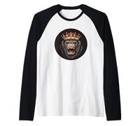 Gorilla Boss con corona para un aspecto fresco e informal Camiseta Manga Raglan