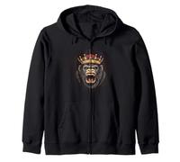 Gorilla Boss con corona para un aspecto fresco e informal Sudadera con Capucha