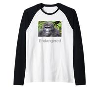 Gorilla Camisa Gorila de montaña en Peligro de extin Camiseta Manga Raglan