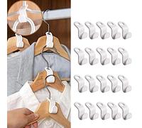 Gorilla Case Ganchos para Perchas de Plástico, Organizador de Ropa, Ahorro de Espacio, Kancası Resistente para Colgar Camisas, Abrigos y Pantalones, Pack de 20 (Blanco)