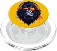 Gorilla con Auriculares - Diseño Musical para un Verdadero Amante del Sonido PopSockets PopGrip para MagSafe