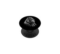 Gorilla Face Monkey Angry Growling Scary Silverback Gorilla PopSockets PopGrip Adhesivo