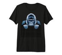 Gorilla Funny Peeking Animal Lover Zoo Primate para Hombres y Mujeres Camiseta Premium