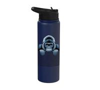 Gorilla Funny Peeking Animal Lover Zoo Primate para hombres y mujeres Stainless Steel Insulated Water Bottle