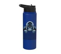 Gorilla Funny Peeking Animal Lover Zoo Primate para hombres y mujeres Stainless Steel Insulated Water Bottle