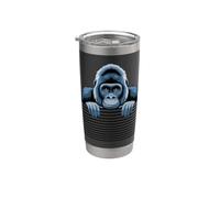 Gorilla Funny Peeking Animal Lover Zoo Primate para hombres y mujeres Vaso térmico de acero inoxidable de doble pared