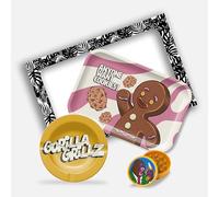 Gorilla Grillz® Kit Fumador - Bandeja para Liar Completa con Cenicero y Grinder Biodegradable - Para Persona Fumadora - Pack Fumador con Varios Accesorios (Padre) (Cookies, 31x21)