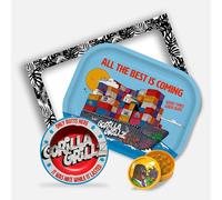 Gorilla Grillz® Kit Fumador - Bandeja para Liar Completa con Cenicero y Grinder Biodegradable - Para Persona Fumadora - Pack Fumador con Varios Accesorios (Boat)