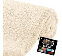 Gorilla Grip Alfombra de baño de lujo premium, absorbente, suave, gruesa, lavable a máquina, microfibra de secado rápido, tapetes para baño, ducha, bañera y suelos de spa, 24x17, marfil