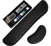 Gorilla Grip Reposamuñecas de espuma viscoelástica de gel sedoso para teclado de computadora, mouse, diseño ergonómico para escribir y aliviar el dolor, almohadillas de escritorio para manos y brazos,