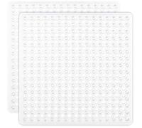 Gorilla Grip Tapete original patentado para baño, ducha y bañera, 21 x 21 pulgadas, lavable a máquina, antibacteriano, sin BPA, látex, sin ftalatos, tapetes cuadrados con agujeros de drenaje,