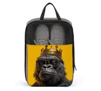 Gorilla Head - Bolsa de zapatos con corona de dibujos animados para viajes, uso diario, bolsa de almacenamiento antipolvo para zapatos de golf