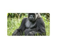 Gorilla in The Grass - Alfombrilla de ratón grande para computadora portátil con bordes cosidos, antideslizante, para oficina, impresión larga, base de goma, 40 x 75 cm