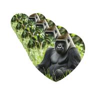 Gorilla In The Grass - Ambientadores para coche, 4 unidades, divertidos ambientadores colgantes para coche, bonitos y duraderos con forma de corazón, adornos decorativos para colgar en el espejo