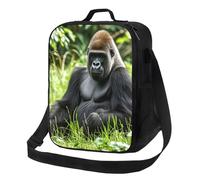 Gorilla in the Grass - Lonchera aislada para mujeres y hombres, reutilizable, a prueba de fugas, contenedores de alimentos, bolsa de comida para el trabajo, viajes al aire libre