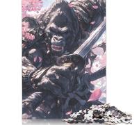 Gorilla Japanese Samurai Puzzles Imposible,desafío for Adults Juego Educativo 1000 Piezas Obra De Arte De Juego De para Adultos Y Niños A Partir De 12 Años 1000pcs (38x26cm)