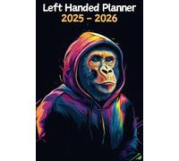 Gorilla Left Handed Planner: 2 Year Weekly Sunday to Saturday Calendar | Gift For People Who Love Safari Animals, Primate Lovers | For Back To School, Office, Work | 6 x 9 Inches | v1