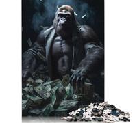 Gorilla Money Dollar Bills Puzzle Imposible,desafío for Adults Entretenimiento Creativo 1000 Piezas Obra De Arte De Juego De para Adultos Y Niños 1000pcs (75x50cm)