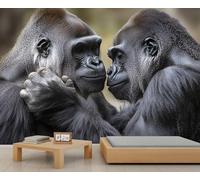 Gorilla Mural Gorilla - Papel pintado de animales salvajes, mural panorámico para oficina, recepción, estudio, telón de fondo fotográfico personalizado (no autoadhesivo)