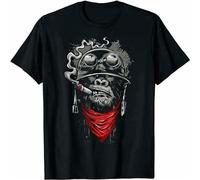 Gorilla SmOoking A Cigar Shirt Cool Powerful Animal Fun Shirt T-Shirt Black S