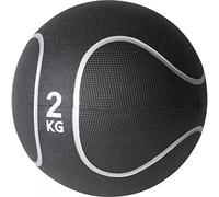 Gorilla Sports® - Balón medicinal de goma 1 - 10 kg - Pelota de fitness en 10 Color y peso variantes Negro/Plata, 100959-00048-0006, 2 KG