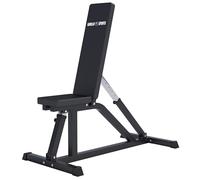 Gorilla Sports® Banco de Pesas - Asiento Ajustable, Respaldo en 7 Niveles, Carga Máxima de 200 kg, Multifuncional, Blanco/Negro - Bench Press, Banco de Entrenamiento, Gimnasio en Casa, Musculación