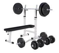 Gorilla Sports® -Banco Musculación con Kit de Pesas 100 Kg