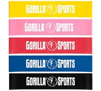 Gorilla Sports Banda de Fitness 0,4 mm - 1,2 mm de Grosor, Entrenamiento de Resistencia, Látex de
