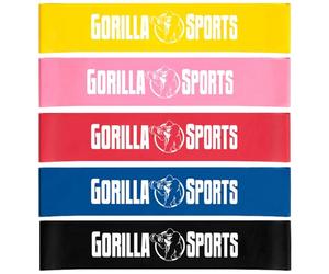 Gorilla Sports Banda de Fitness 0,4 mm - 1,2 mm de Grosor, Entrenamiento de Resistencia, Látex de