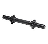 Gorilla Sports® Barra Corta - Longitud 35 cm/42 cm, Mango Antideslizante, diámetro 30 mm, soporta hasta 100 kg, Cierres de Estrella/Muelle, moleteado, Cromo, Plata/Negro - Barras Cortas para