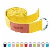 Gorilla Sports® - Cinturón de Yoga con Cierre de Metal (2,6 m de Largo, algodón en 9 Colores), Amarillo