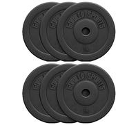 GORILLA SPORTS® Discos Pesas - Set de 30kg (6x5kg), Ajustables, Cemento y Plástico, Ø31mm - Juego de Pesas, Gimnasio en Casa, Conjunto, Kit, Weights, Pesa Fitness, Equipamiento, Musculación, Gym