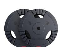 Gorilla Sports Gripper - Juego de discos de plástico para 30 kg - Pesas (2 unidades de 15 kg con asas