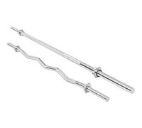 GORILLA SPORTS® Juego Barra Pesas 170cm y Curl 120cm